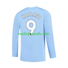 Maillot de Foot Manchester City Haaland 9 Domicile 2023-24 Manches Longues